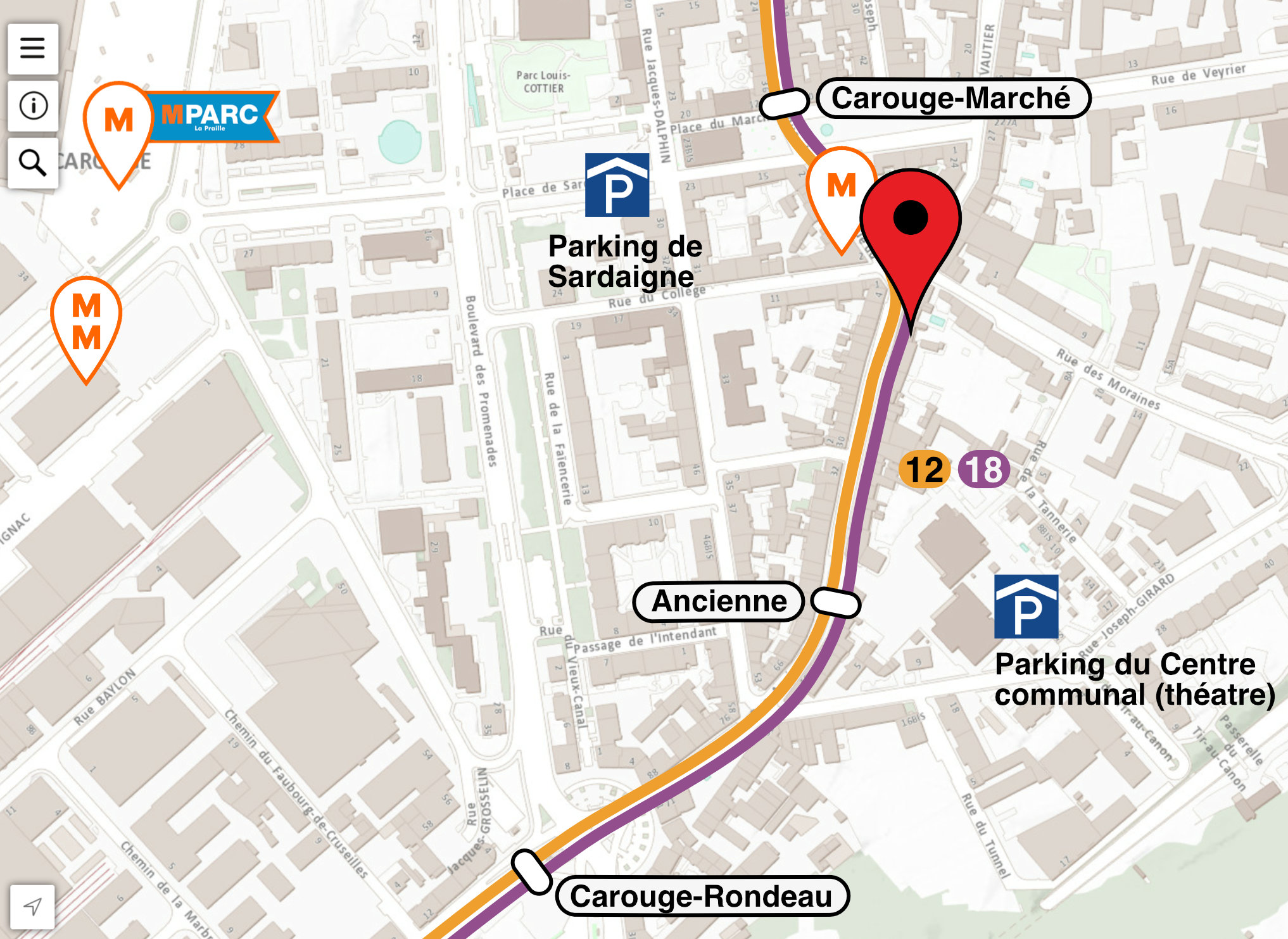 Carte d'accès au coffee shop Valmandin à la rue Ancienne 5 à Carouge